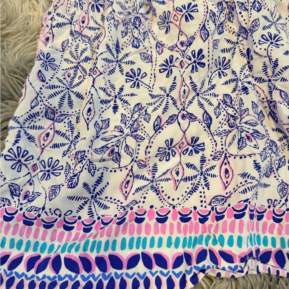 Lilly Pulitzer White Shorts with Blue, Pink & Aqua Print - Picture 2 of 4